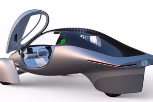 Xe của Aptera có hình dáng uốn lượn.
