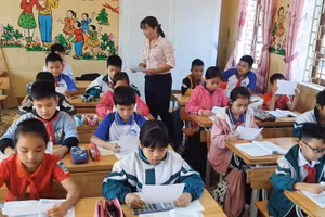 Tiết dạy Luyện từ và câu lớp 5 của cô giáo Hà Thị Hồng Anh, Trường TH&THCS Hưng Thịnh.