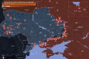 Bản đồ chiến sự Ukraine ngày 31/3. (Ảnh: Rybar)