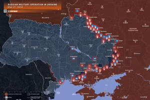 Bản đồ chiến sự Ukraine ngày 21/5. (Ảnh: Rybar)