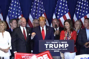 Cựu Tổng thống Mỹ Donald Trump tại Columbia, Nam Carolina ngày 24/2/2024. (Ảnh: Timothy A. Clary/AFP).