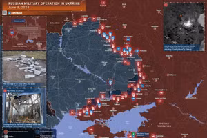 Bản đồ chiến sự Ukraine ngày 8/6. (Ảnh: Rybar)