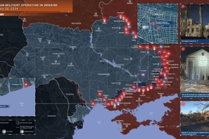Bản đồ chiến sự Ukraine ngày 28/2. (Ảnh: Rybar)