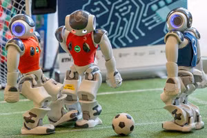 Robot chơi bóng đá tại Thượng đỉnh AI vì điều tốt đẹp