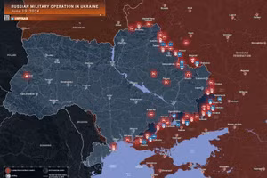 Bản đồ chiến sự Ukraine ngày 19/6. (Ảnh: Rybar)