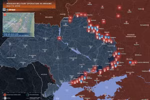 Bản đồ chiến sự Ukraine ngày 13/5. (Ảnh: Rybar)