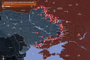 Bản đồ chiến sự Ukraine ngày 9/3. (Ảnh: Rybar)