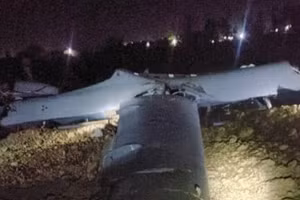 Hiện trường chiếc MQ-9 bị bắn rơi.