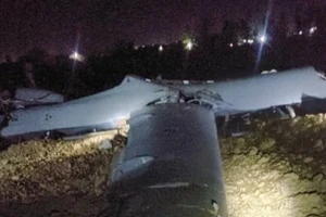 Hiện trường chiếc MQ-9 bị bắn rơi.