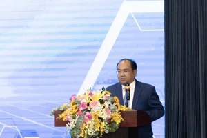 PGS.TS Nguyễn Minh Đức, tân Hiệu trưởng Trường ĐH Văn Hiến phát biểu nhận nhiệm vụ.