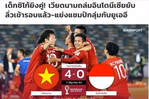 Nhật báo thể thao Thái Lan hết lời ca ngợi tuyển Việt Nam.