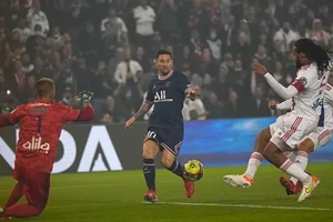 Messi trong trận đấu với Lyon hôm 20/9.