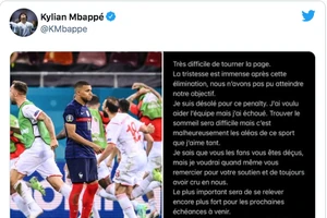 Ngôi sao Mbappe mất ngủ sau khi đá hỏng phạt đền khiến Pháp bị loại khỏi vòng 1/8 Euro 2020.