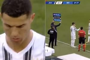 Ronaldo không hề tỏ ra tức giận khi bị thay ra.