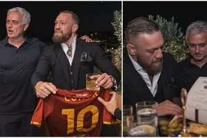 Mourinho và Conor McGregor gặp nhau ở Rome.
