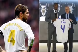 Tân binh Alaba đã nhận chiếc áo số 4 mà Ramos để lại sau khi chia tay Real Madrid.