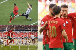 Ronaldo mở tỷ số cho Bồ Đào Nha trong trận gặp tuyển Đức tối 19/6.