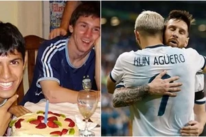 Đôi bạn thân Lionel Messi và Sergio Aguero 