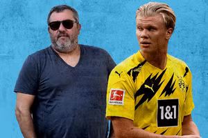 Siêu cò Mino Raiola và thân chủ Haaland.