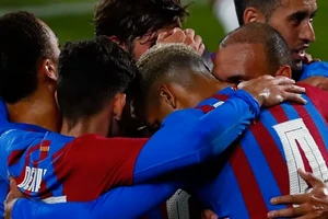 Các cầu thủ Barcelona ăn mừng bàn thắng vào lưới Juventus (Ảnh Marca)