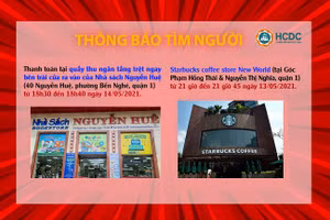 HCDC thông báo tìm người đến các địa chỉ liên quan đến ca nhiễm Covid-19 (Ảnh:HCDC)