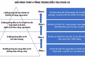 Mô hình điều trị Covid-19 có 4 tầng thay vì 3 tầng như trước (Ảnh: Sở Y tế).