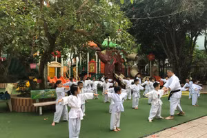 Nuôi dạy trẻ phát triển toàn diện tại Trường MN Họa My, TP Vinh, tỉnh Nghệ An khi chưa có dịch. Ảnh: TG