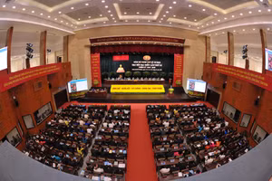 Ngày làm việc thứ hai của Đại hội Đại biểu Đảng bộ TP.HCM lần thứ XI, nhiệm kỳ 2020-2025. Ảnh Trung tâm Báo chí TP.HCM cung cấp