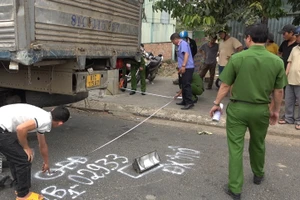 Hiện trường nơi xảy ra vụ tai nạn khiến 1 người tử vong.