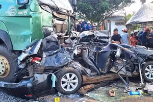 Hiện trường vụ tai nạn nghiêm trọng khiến 3 thành viên CLB Hoàng Anh Gia Lai tử vong.