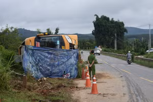 Hiện trường vụ tai nạn.