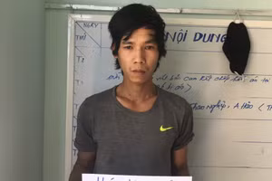 Hứa Văn Bắc tại cơ quan công an.