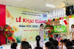 Lễ khai giảng trang trọng ở Trường Tiểu học Bình Minh ngày 5/9.