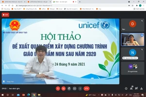 PGS.TS Nguyễn Bá Minh - Vụ trưởng Vụ GDMN chủ trì hội thảo.