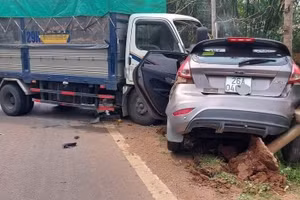 Hiện trường vụ tai nạn.