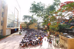 Các nhà trường đang chuẩn bị kỹ lưỡng cho năm học mới (Ảnh chụp trước giai đoạn dịch Covid-19 bùng phát). Ảnh: Bảo An