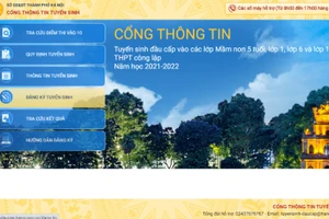 Cổng điện tử hỗ trợ tuyển sinh trực tuyến vào lớp 6.