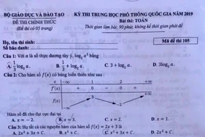 Đề thi và lời giải môn Toán Kỳ thi THPT quốc gia 2019