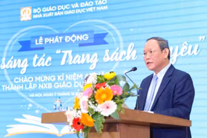 Ông Nguyễn Đức Thái, Chủ tịch Hội đồng thành viên NXBGDVN phát động cuộc thi. 