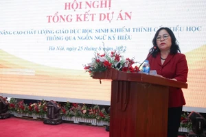 Thứ trưởng Ngô Thị Minh phát biểu tại Hội nghị.