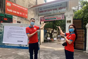 Đoàn viên, thanh niên - lực lượng tích cực cùng hoạt động "tiếp sức mùa thi". Ảnh: Đức Trí