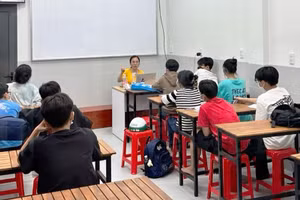 Một lớp ôn thi được mở tại trung tâm ở phường Tam Hòa (TP Biên Hòa, Đồng Nai). Ảnh: C.Nghĩa