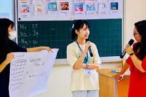 Sinh viên Trường Đại học Sư phạm (Đại học Thái Nguyên) trong giờ rèn luyện nghiệp vụ sư phạm. Ảnh: NTCC