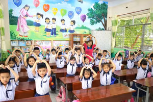 Học sinh lớp 1 Trường Tiểu học Võ Trường Toản (quận Ninh Kiều, TP Cần Thơ). Ảnh NTCC