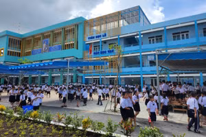 Trường Tiểu học Thái Hưng (Quận 8) khánh thành và đi vào hoạt động đầu năm học 2023 - 2024. Ảnh: MA