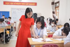 Giờ học tại Trường THPT Công nghiệp (Hòa Bình). Ảnh: NTCC