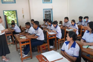 Một buổi học của học sinh Trường PTDTNT TP Cần Thơ.