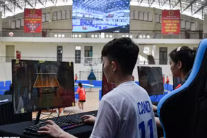 Giải đấu toàn quốc Thể thao điện tử và thể chất số năm 2024 được tổ chức tại Trường Đại học Thể dục Thể thao Bắc Ninh, tháng 1/2024. Ảnh: UPES1