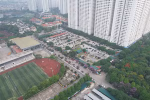 Hiện trạng ô đất để xây dựng trường học tại khu đô thị Linh Đàm (phường Hoàng Liệt) dưới chung cư HH - Linh Đàm. 