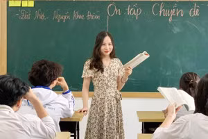 Giờ học Ngữ văn tại Trường THPT Ban Mai, Hà Nội. Ảnh: ITN